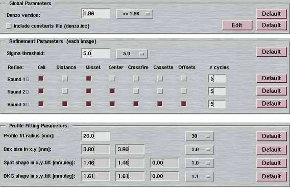 denzo parameters